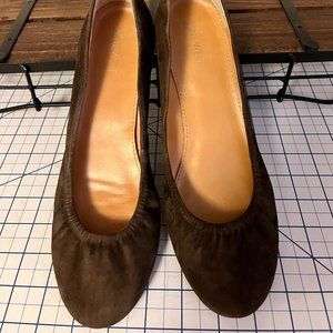 Nine West Ballet Flats, Suede, Chocolate Brown, size 9, excellent condition